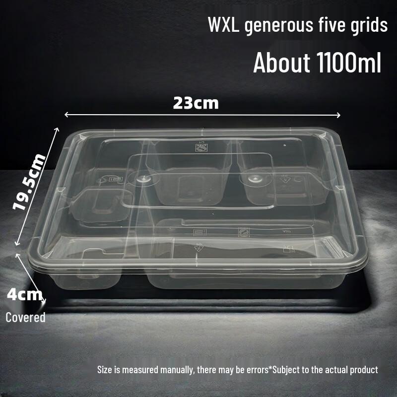 

MOLUONA Disposable 5-Compartment Meal Prep Containers