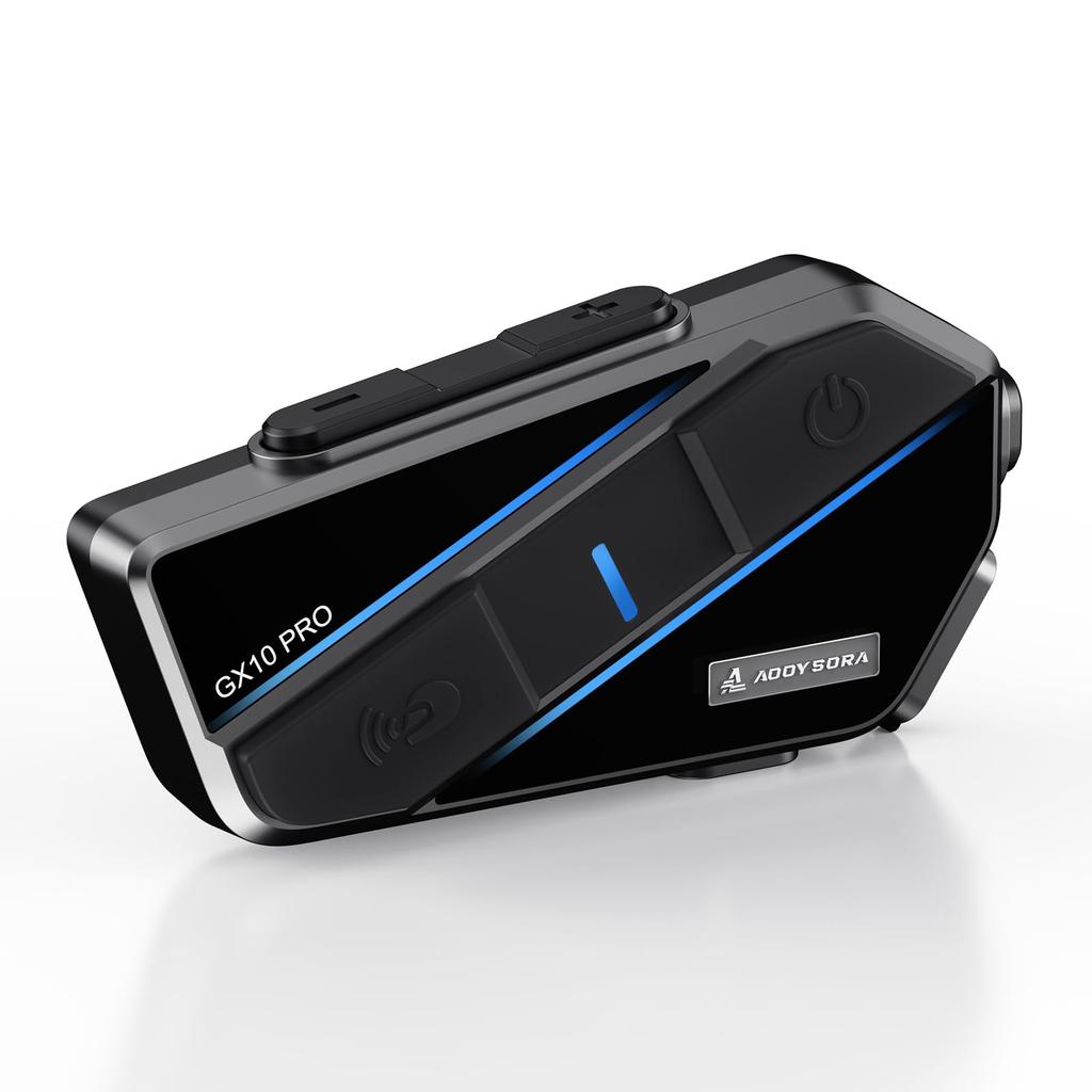 AOOYSORA GX10 PRO Motorcycle Intercom with Large Supports Simultaneous Up To 2000M Call Bluetooth Sound Large Music DSP CVC Noise IP67 FM Fast Siri