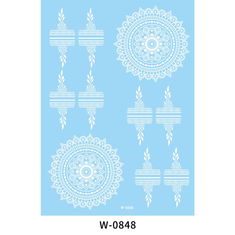 Beauty Sticker White Lace Tattoo Sticker Indian Temporary Tattoo Waterproof Tattoo Sticker