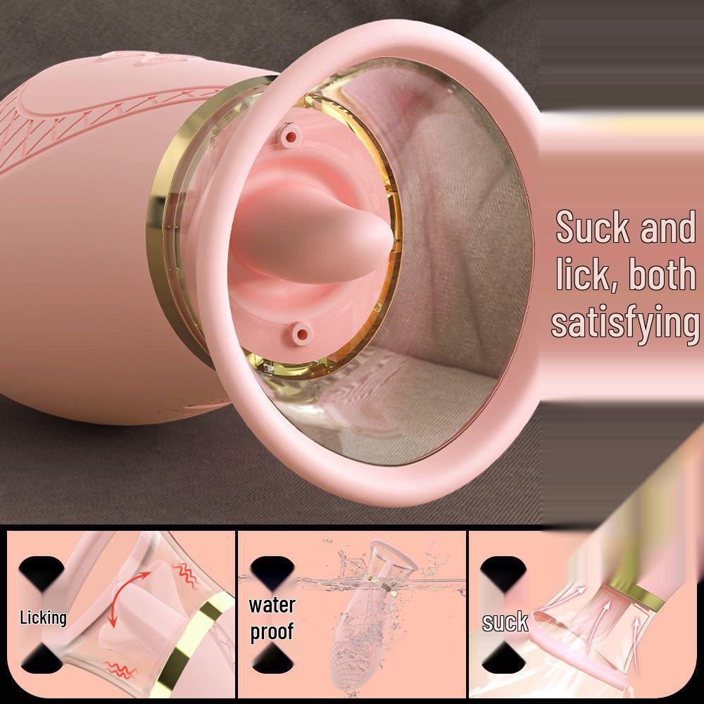 Multi-Frequency Suction Cup Vibrator & Massager - Strong Vibration Breast Pump & Electric Tongue Licker for Women.
