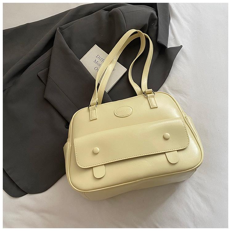 

Корейская версия портфеля-подмышки женский 2025 новая мода студенческий стиль рюкзак большая вместимость наплечная сумка-тоут прилив жёлтый