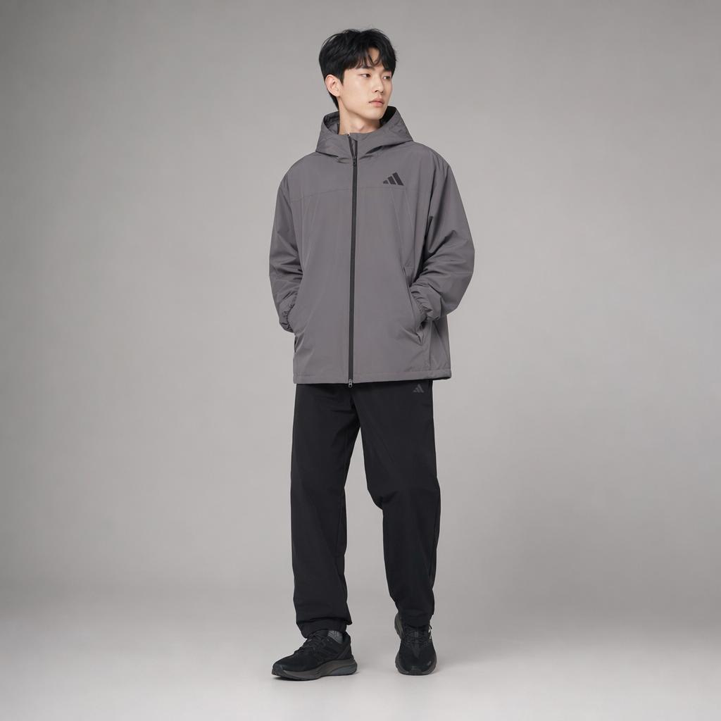 adidas Loose Water-Resistant Hooded Zip-Up Long Sleeve Outdoor Sports Jacket Unisex Jackets IB7055