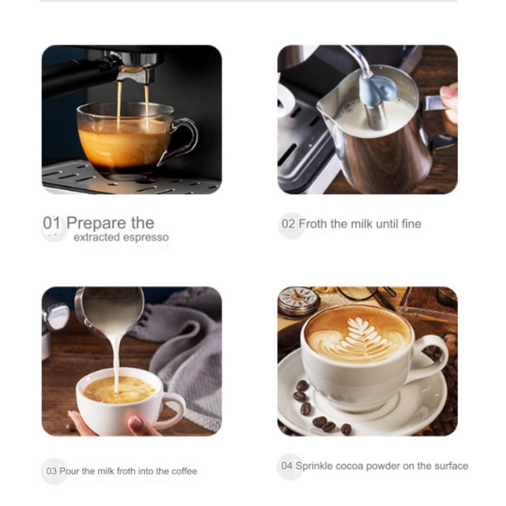 Aparat de cafea italiană, de uz casnic, mic, semi-automat, de înaltă presiune, cu spumă de lapte, aparat de cafea de birou