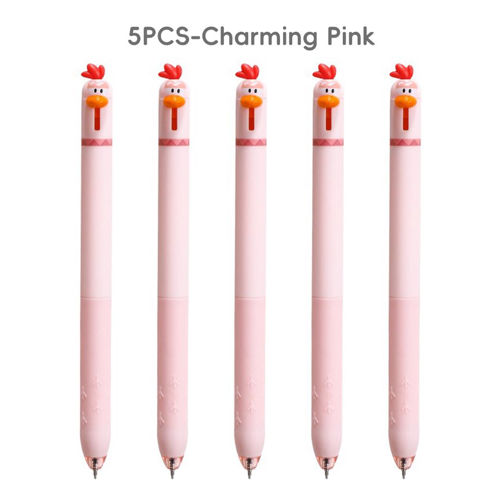 Cute Chicken Click Pen Stress Relief Fidget Toy Exam Must Have 0.5mm Fast-Drying Ink Gel Pen for School Office Back To School
