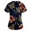 Modische bedruckte Damen-Arbeitsuniform mit Taschen-T-Shirt, kurzärmeliges Oberteil