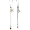 Zircon snowflake pendant can pull necklace women's autumn and winter sweater chain light luxury high-end temperament neck chain accessories