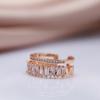 Luxury  Rose Gold Opening Rings For Woman  New Gothic Finger Natural Zircon Ring Party Jewelry Girl'S Student Gift