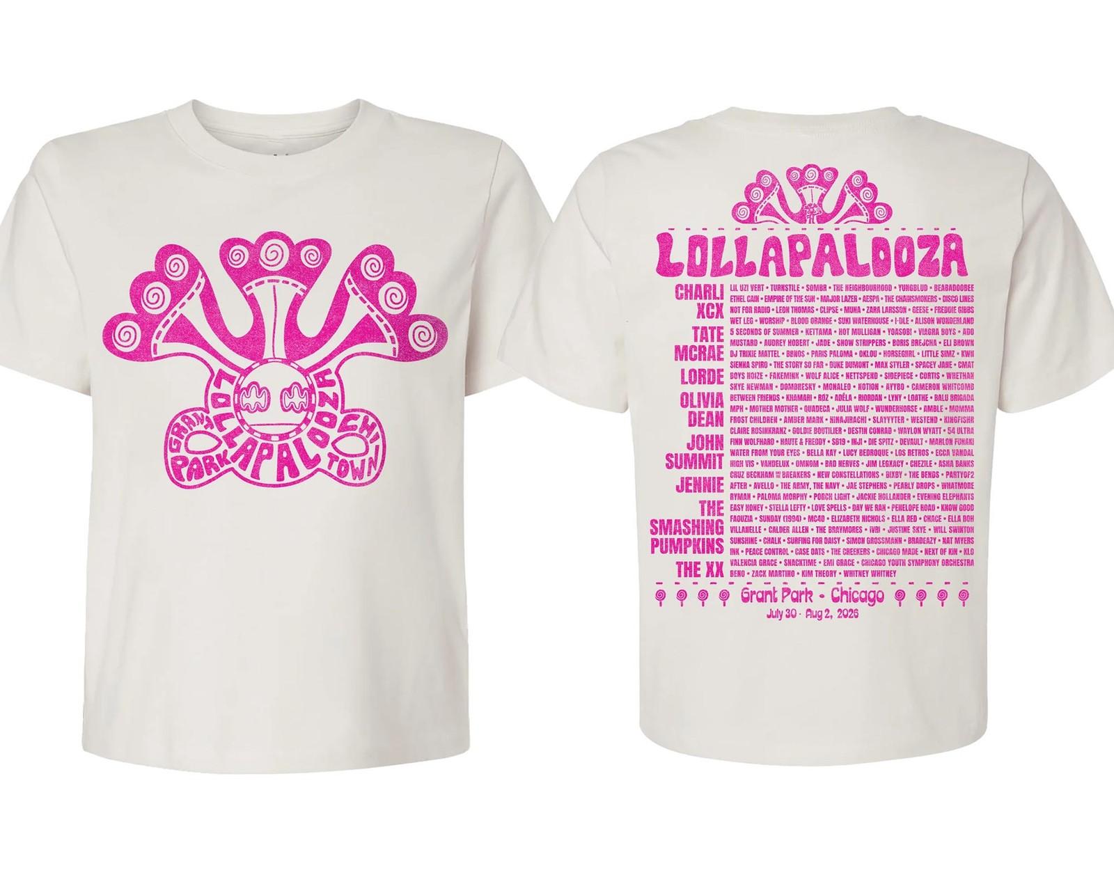 Lolla Guide Lineup Boxy Natural Shirt Fan Gift S-5XL Reprint S
