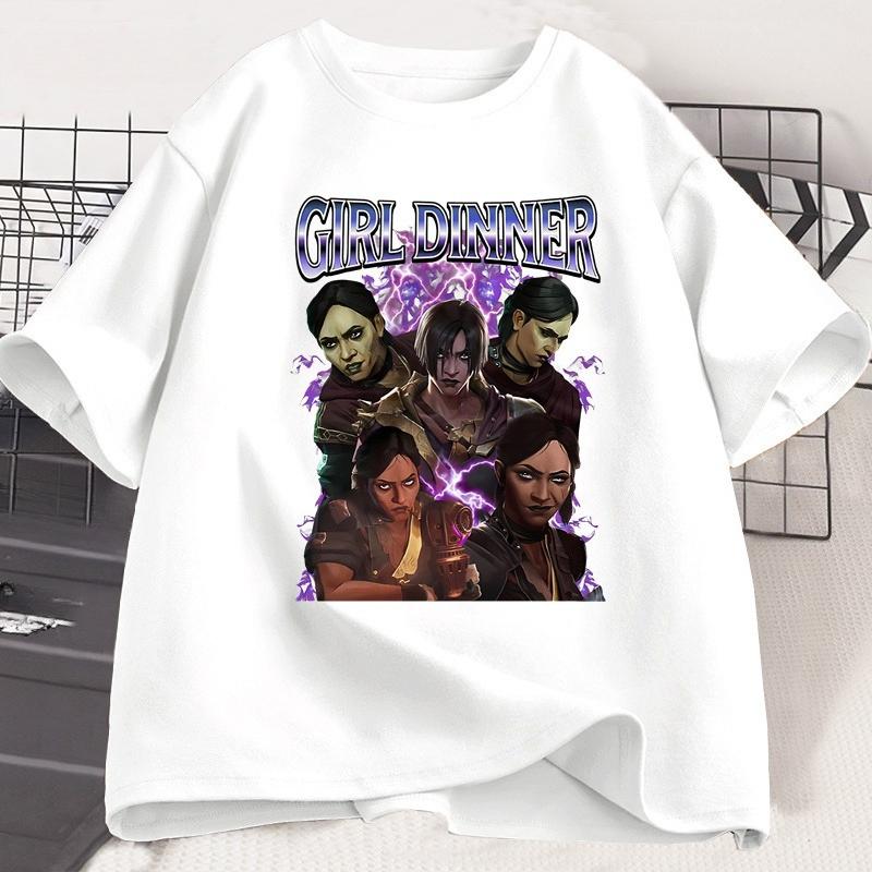 Sevika Arcane Girl Dinner T Shirts Unisex Women Short Sleeve T Shirt Fashion Unisex Clothes Designer Unisex Women Tshirts Streetwear