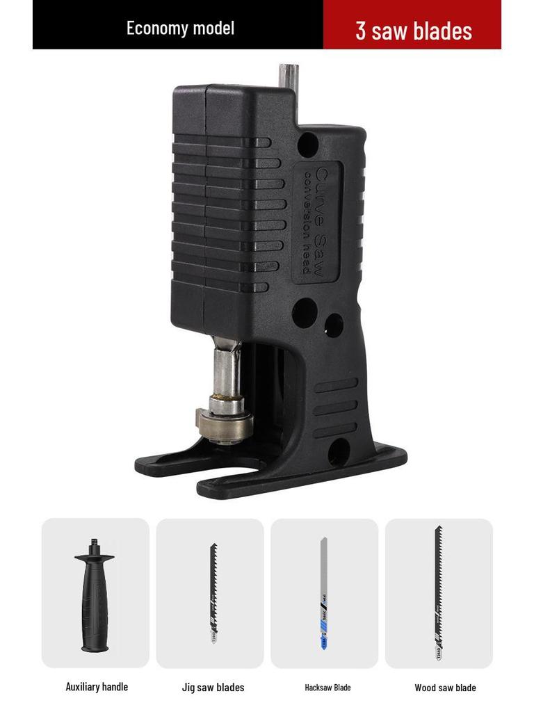 Electric Drill to Chainsaw Conversion Head: Handheld Reciprocating Saw for Woodworking and Jigsaw.