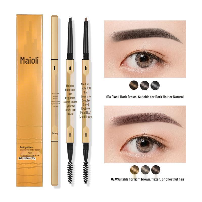 Ultra-Fine 3D Smudge-Proof Double-Ended Eyebrow Pencil with Triangle Tip