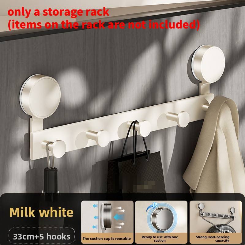 Suction Cup Door Hook Organizer With Strong Adhesive For Home Storage And Hanging Clothes