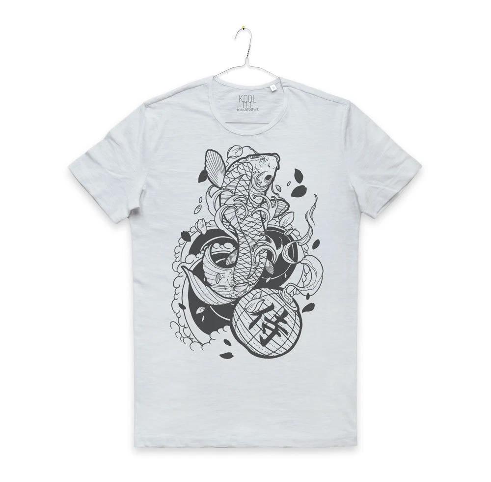 CARP T-SHIRT KOI Jap Samurai Kanji Japanese Fish Koi CARP TATTOO T-SHIRT MAN XL