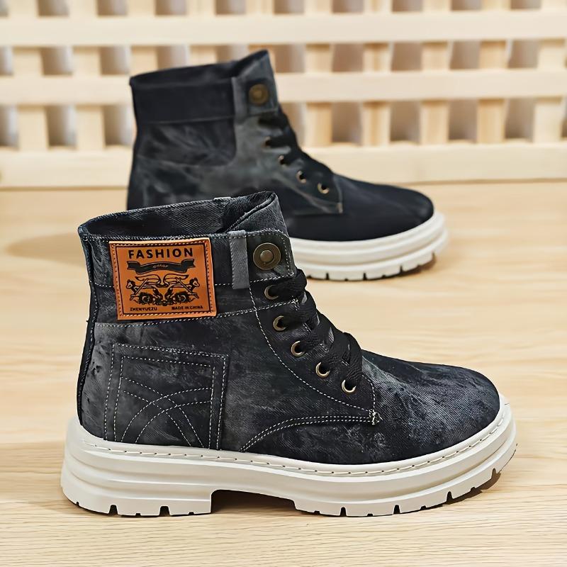 Botas de Senderismo de Caña Alta para Hombre Grande y Alto Zhenyuezu - Zapatos Ligeros Transpirables con Agarre Todoterreno, Suela de PVC Duradera para Exteriores, Urbanos, Fiestas