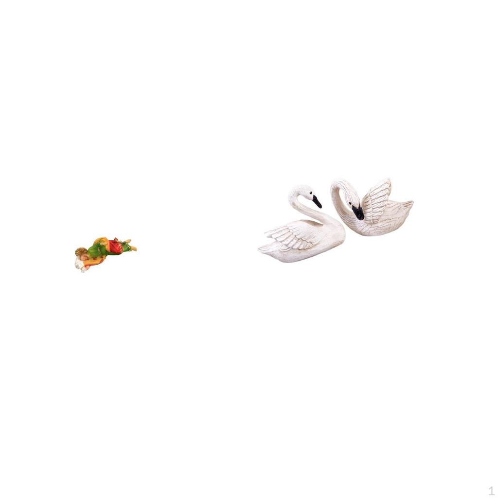 Elegant Resin Joseph And Swan Sculpture Figurines for Home Office Desk Tabletop Shelf Bedroom Living