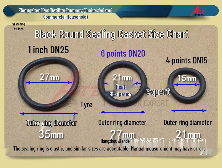 High-Temperature Resistant Silicone Sealing Gasket Set: 1", 4", 6" Radiator O-Ring & Bleeder Valve Plug (Black, Round)