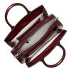 MICHAEL KORS Laila brand logo charm silver hardware polished cow split leather handbag small women's brown red