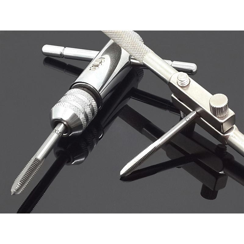 Nastavitelná M3-8 T-rukojeť s ráčnou Držák závitníku Klíč M3-M12 Sada vrtáků na závitníky Sada ručních závitníků a šroubových závitů Vrták pro závitníky