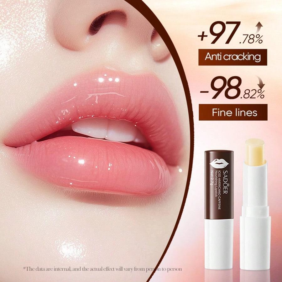 Caffeine Enriched Ice Americano Lip Balm Repair Dry Cracked Lips 12H Moisture Lock Nourishing Essential Oil Blend