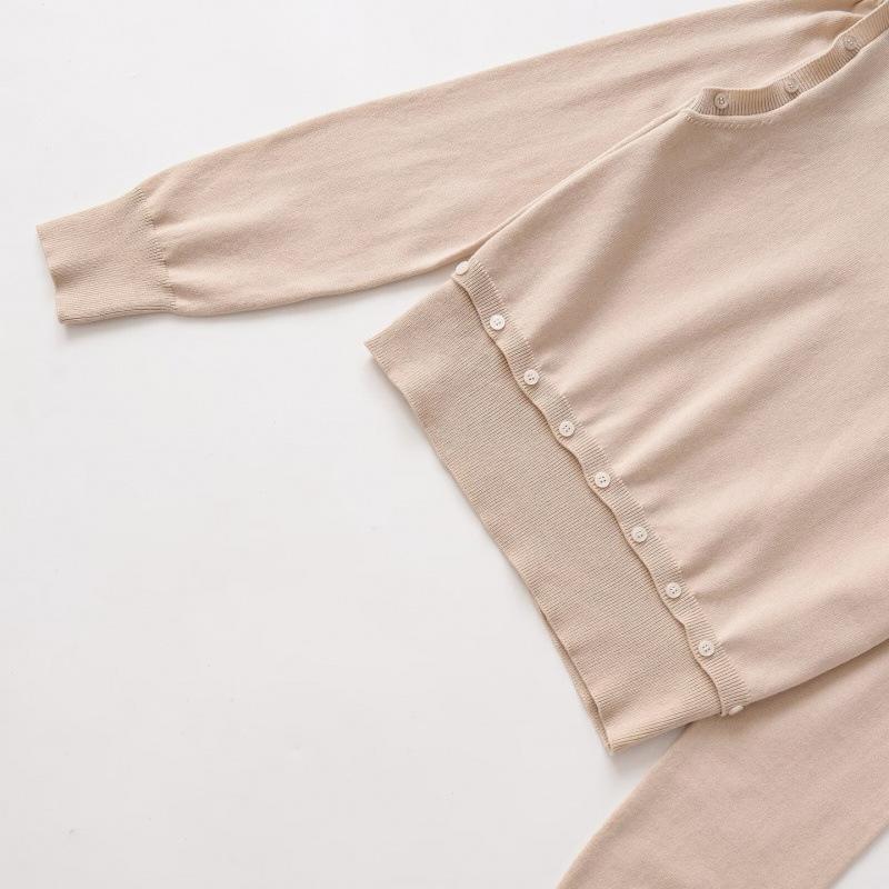 European and American Style New Women's Fashionable Versatile Button Decoration Detachable Long-sleeve V-neck Knit Sweater