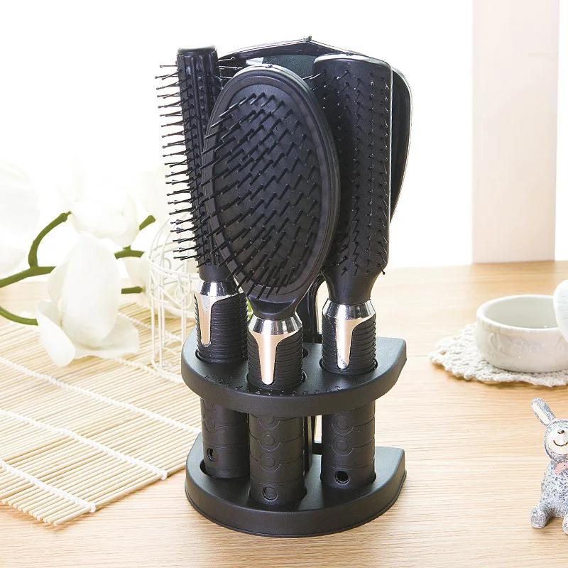 4pcs Hair Styling Comb With Mirror Set Compact Beauty Accessories Styling Tools Brush Curls Straightening Hair Combs And Holder