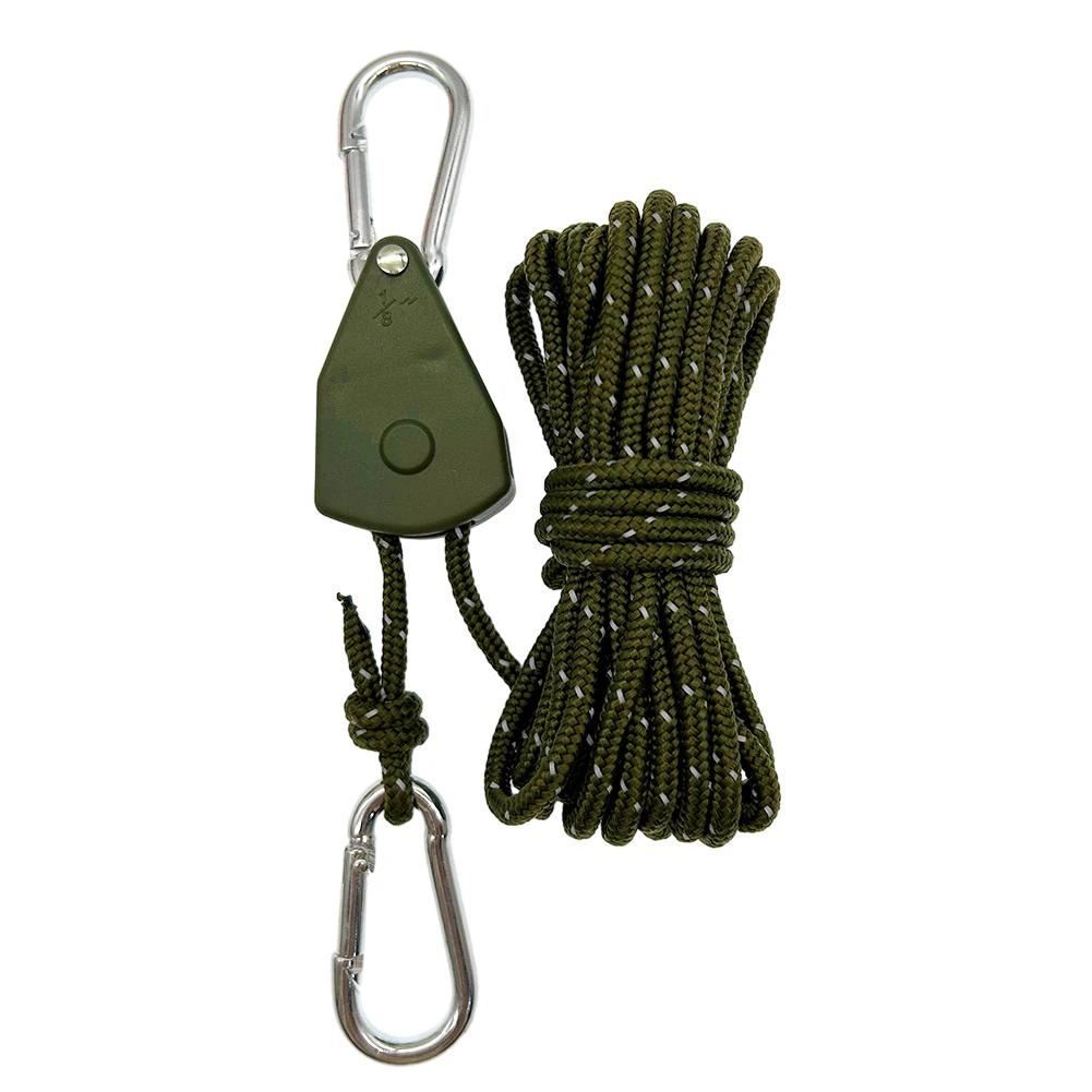 5M Pulley Adjuster Ratchet Kayak and Canoe Boat Bow Stern Rope Lock Outdoor Tie Down Strap 4mm Heavy Duty Adjustable Rope Hanger