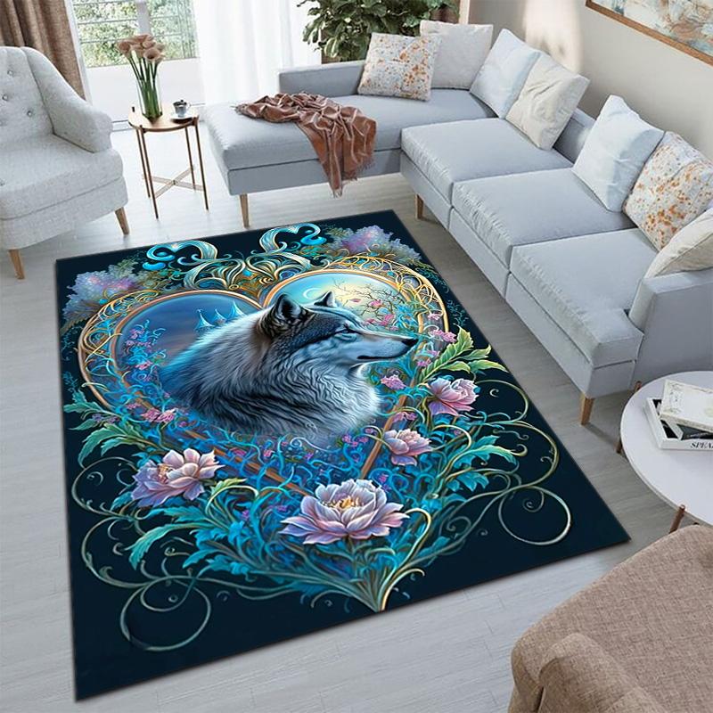 Wolf Heart Floral Fantasy Carpet Is Suitable For Living Room And Bedroom Doormats Office Balcony Decorative Carpet A8