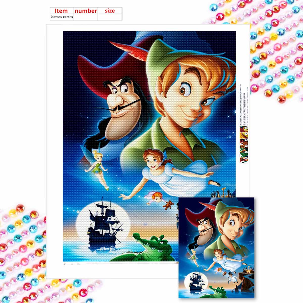 

Full Round Diamond Painting Anime Characters Art Rhinestone Picture Mosaic DIY 5D Cross Stitch Embroidery Home Decoration Round 20x30cm