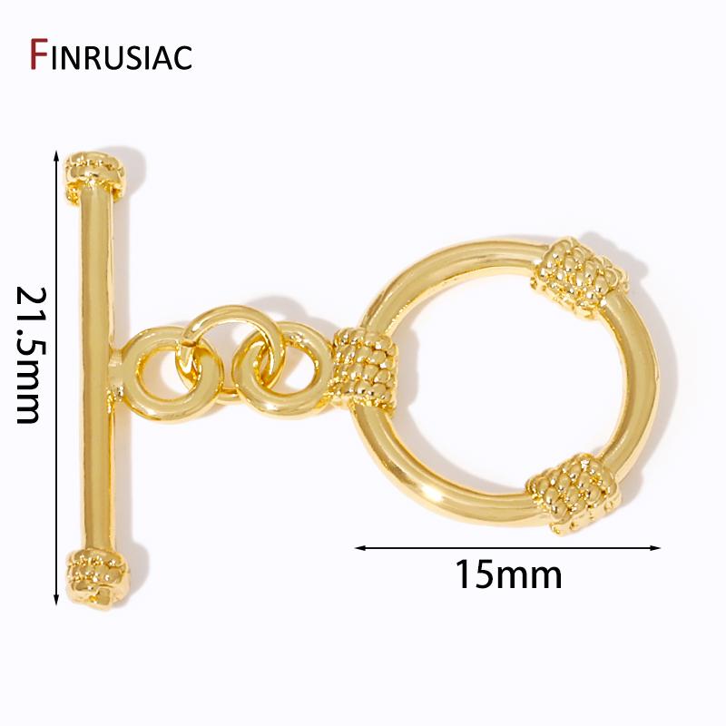 

18K Gold Plated Stripe Toggle End Clasps,Brass OT Connectors Clasps For DIY Necklace Bracelet Making Supplies 2 Sets