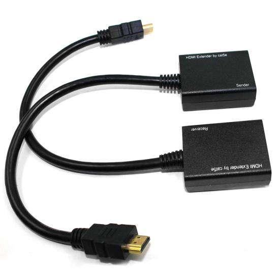 2Pcs HDMI-compatible to 3D 1080P RJ45 Cat5e/6 LAN Ethernet Balun Extender Repeater Adapter