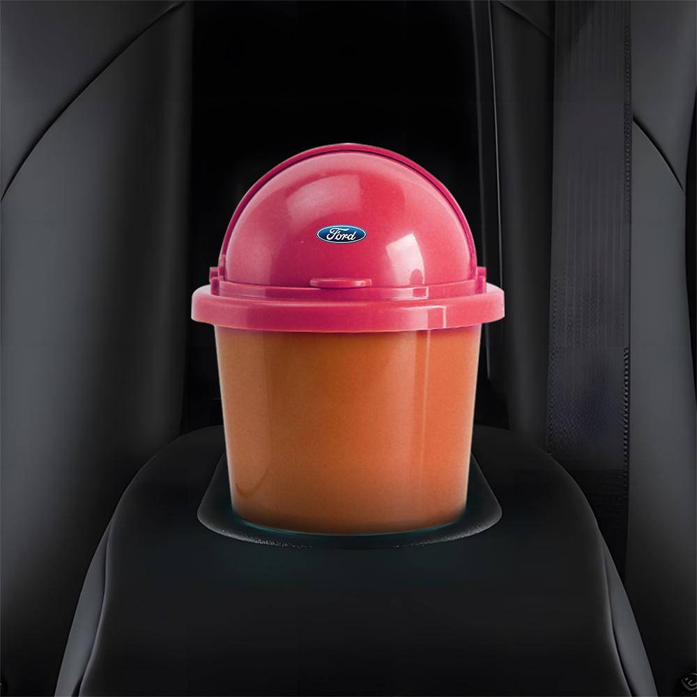 Portable Car Trash Can Cute Storage Cup Dust-Proof Auto Accessory For Ford Ranger Focus Kuga Mustang Transit Mondeo Fusion Fiest