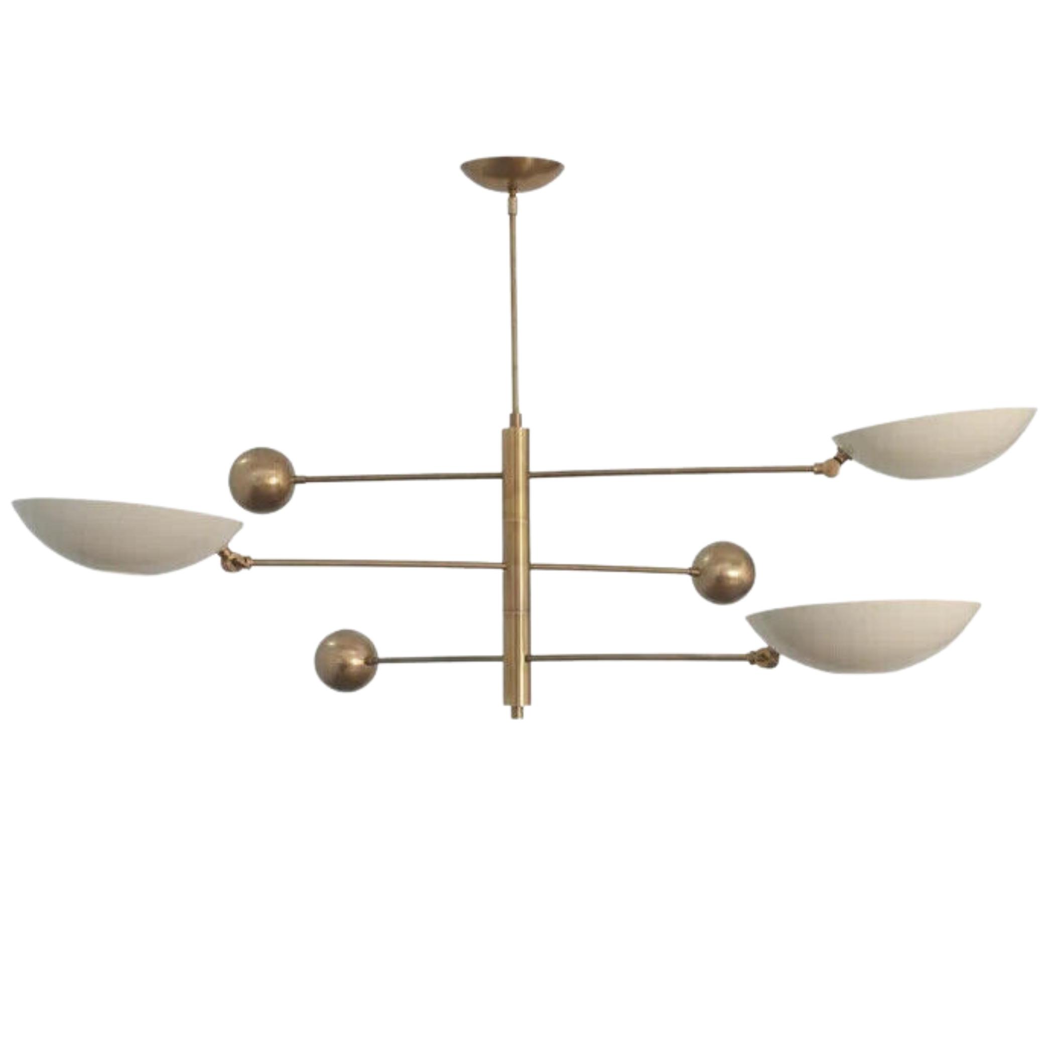 

3 підвісні світильники сучасної необробленої латуні середини століття Супутник люстра стельовий світильник