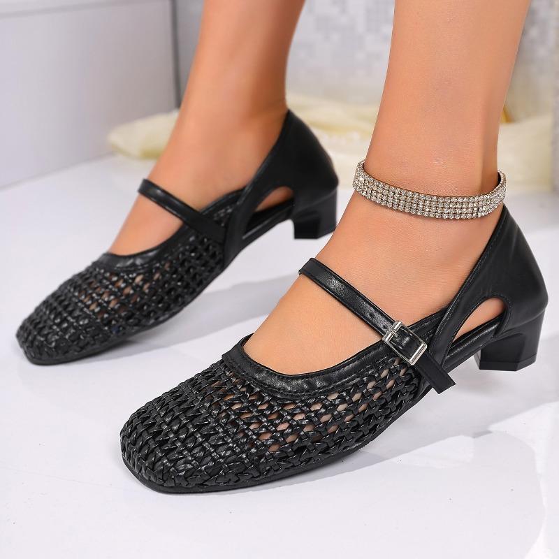 Fashion High Quality Fashion Weaving Women Pumps Shoes Microfiber Mary Jane Woman Ballet Party Flats Sandals