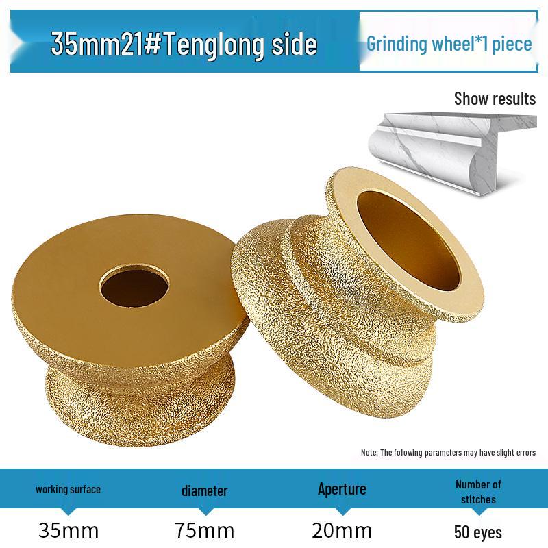 Stone Edge Grinding Wheel for French Edge Granite & Marble Tile - Trimming, Rounding, and Grooving with Angle Grinder