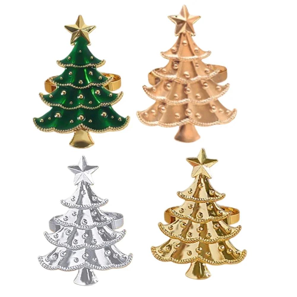 6 Alloy Christmas Napkin Rings with Festive Design Suitable for Wedding Tables Restaurant Decoration and Holiday Use