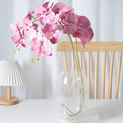 Τεχνητά λουλούδια Phalaenopsis 40" μακρύ στέλεχος αληθινής αφής ψεύτικο κλαδί ορχιδέας με 9 κεφαλές πλήρη άνθη για βάζο, κεντρικό στολίδι γάμου και πάρτι σπιτιού