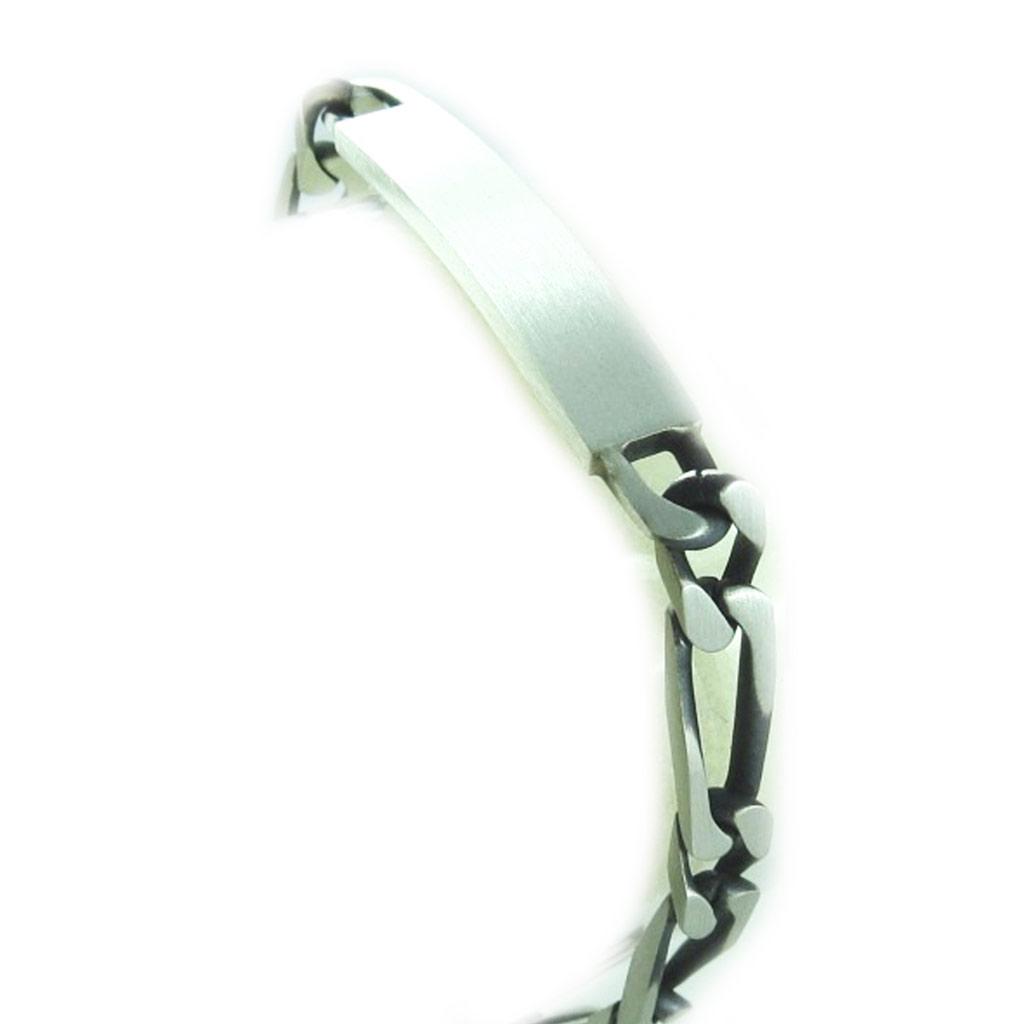 Altesse [L1732] - Aged Silver 'Identity' Bracelet 20 Cm 7 Mm