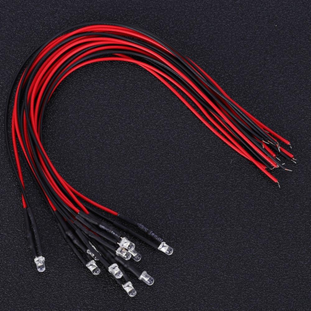 50PCS Small Size 12V LED Beads 3mm Warm White LED Diodes Light Emitting Diodes DIY Projects
