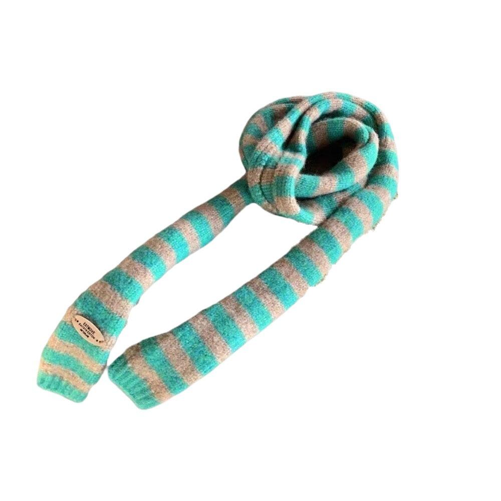 Harajuku Striped Scarf Collocation Clothing Accessories Knitted Shawl Long Narrow Scarves Winter