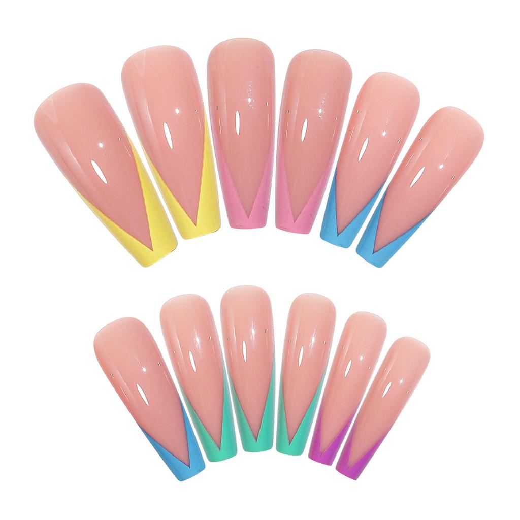 Long Ballet Color French Wear Nail Art False Nail Art Patch Nail Film Waterproof Removable Nail Film