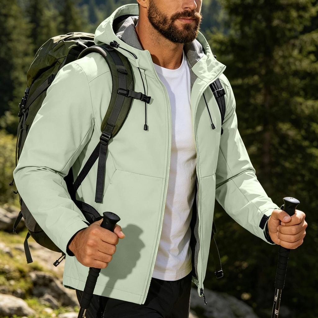Men's Breathable Lightweight Windproof Hiking Rain Jacket for Outdoor Running