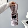 Phone Cases Samsung,Fluffy Furry Phone Case with Bunny Ears | Winter Plush Cover for Foldable Phones