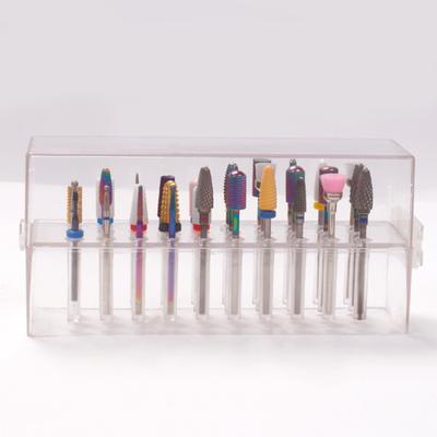 Drill Bits Holder Transparent Large Capacity High Durability Dustproof 30 Holes Space-saving Plastic Drill Bits Nail