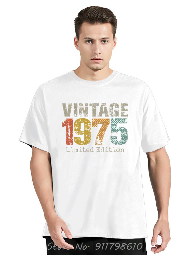 Funny Oversized T-shirt Vintage 1975 Limited Edition Men's Clothing Summer Cotton Tshirt 50th Birthday Gifts Fitness T Shirt