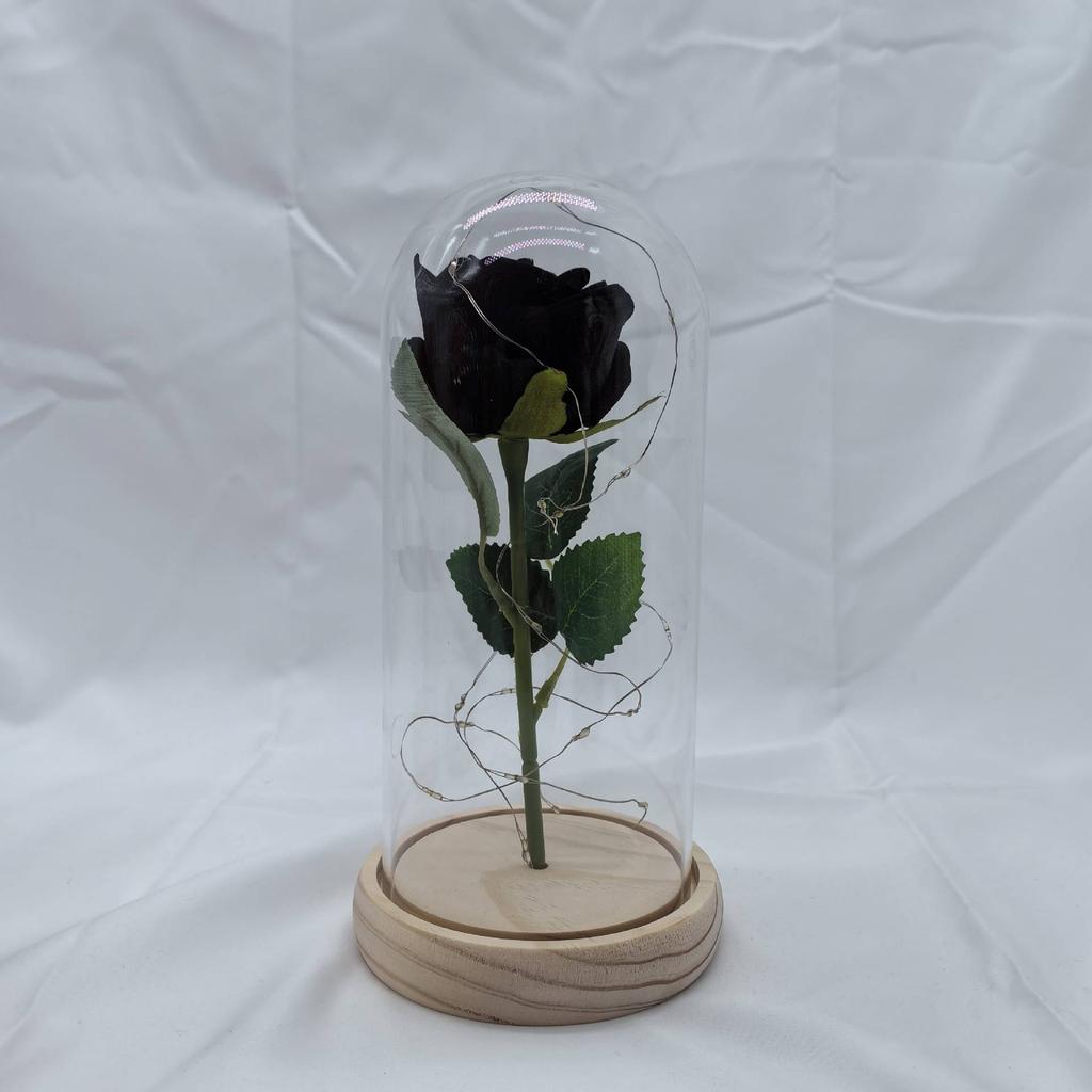 Künstliche Rosenblüten Ewige Rose LED-Licht Folienblume in Glasabdeckung Simulationsrose Muttertagsgeschenke Partyzubehör