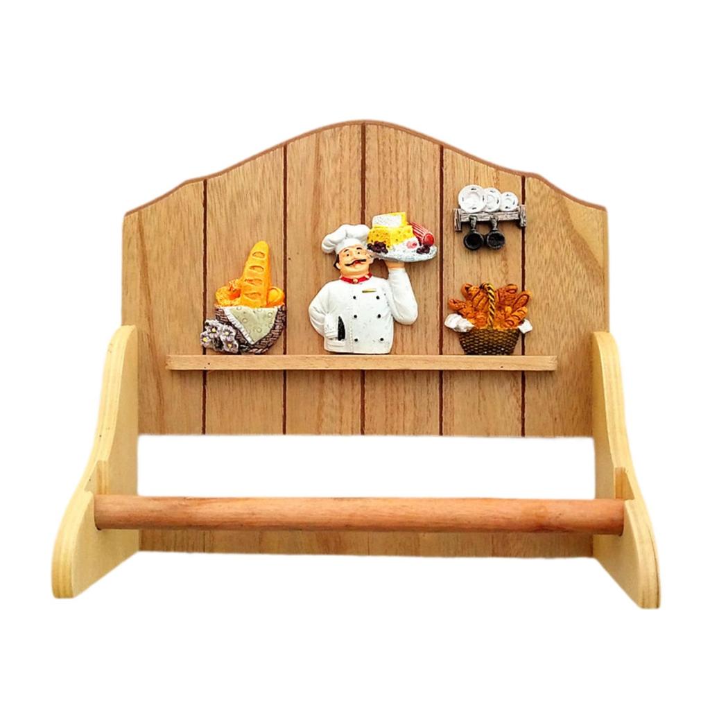 Wooden Washroom Storage Rack Screwless Wall Shelf with Towel Bar