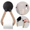 Retro Hemp RopeToilet Roll Paper Holders Punchless Wall Mounted Rack Washroom Decor Tissue Holder Bathroom Storage Accessories