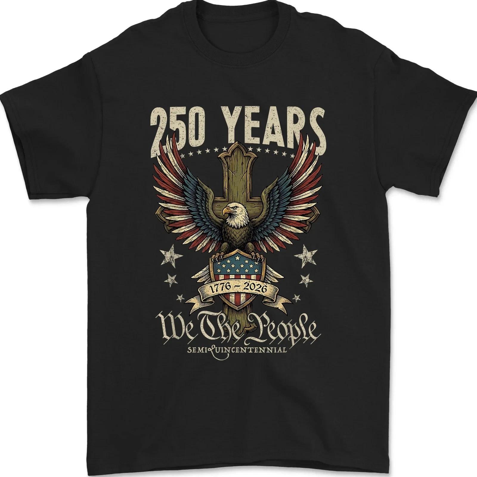 250 Years American Flag 250th Anniversary USA Bald Eagle Patriotic Retro T-Shirt 3XL