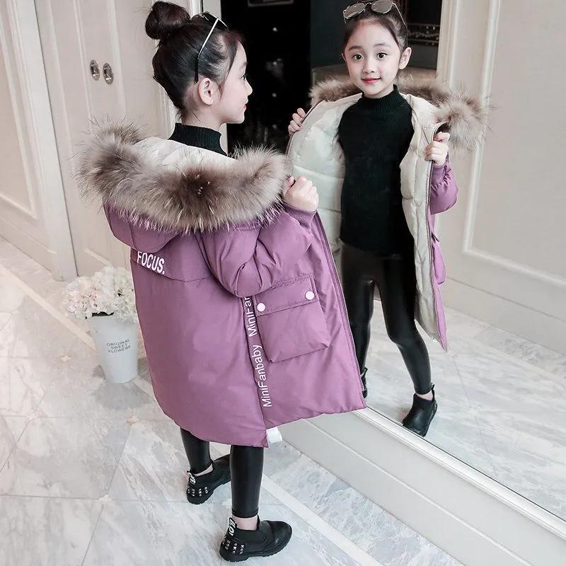Girls' Cotton Coat Children Girl Jacket Thick Long Winter Warm Coat Parka Hooded Outerwear Clothes Kids Girls Clothing