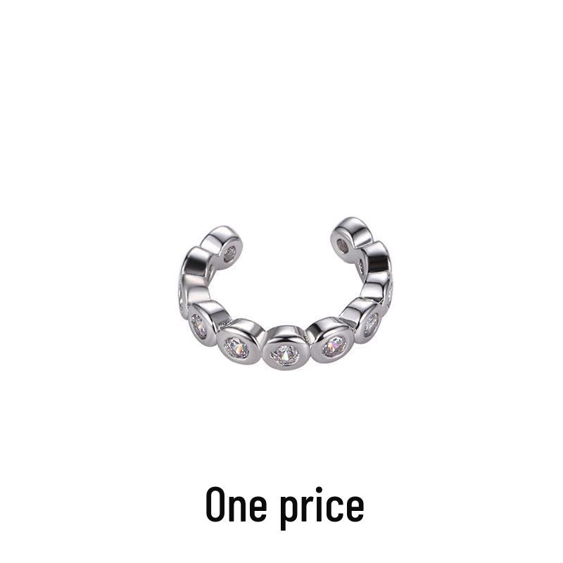 Zirkonový geometrický nepravidelný dvouvrstvý náušnicový klip: Unisex trendy kroucené náušnice, nevyžadují piercing.